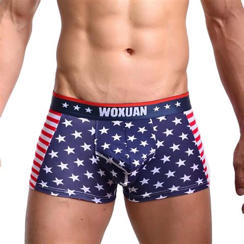 Sexy Male Underwear Fashion 2019 American Flag Cotton Elastic Mens