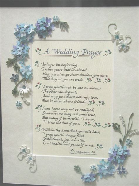 Wedding Prayer Verse Blue Hydrangea Quilled By
