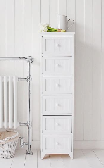 A tall bathroom storage unit will increase the amount of storage your bathroom can hold. Maine Narrow tall Freestanding Bathroom Cabinet with 6 ...