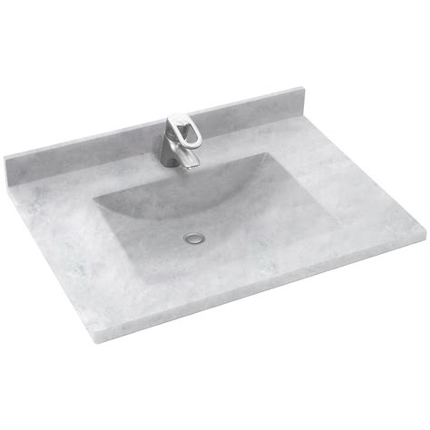 On top of natural granite, rynone also provides marble vanity tops to meet all of your solid surface vanity top needs. Swan Contour 37 in. Solid Surface Vanity Top with Basin in ...
