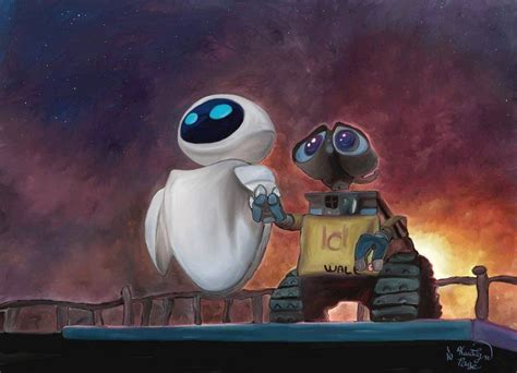 Our Love Wall E Eve Disney Paintings Wall E And Eve