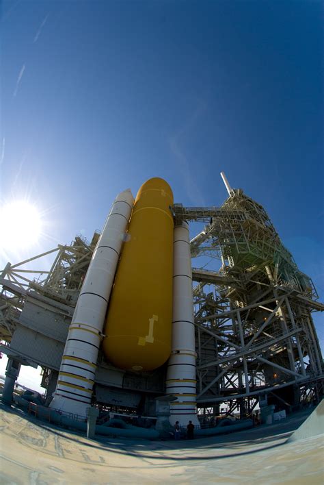 Esa Nasas Space Shuttle Atlantis Stands On The Launch Pad Ready To