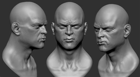 Head Sculpt Zbrush Face Anatomy Man Male Kessler