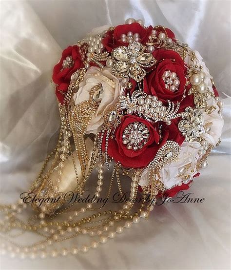 Original handmade wedding bouquet in a red, white color with the addition of a black. Pin on Bouquets
