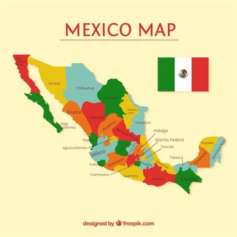 Fondo Plano De Mapa De México Descargar Vectores Gratis