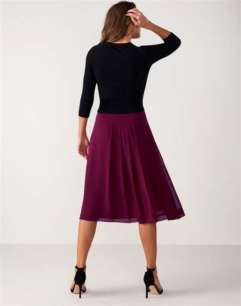 Burgundy Soft Pleat Skirt Pure Collection
