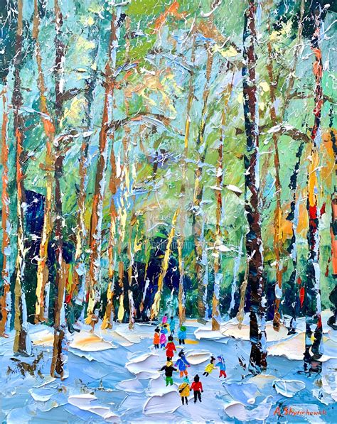 The Winter Forest Oil Painting Framed Painting By Alena Shymchonak