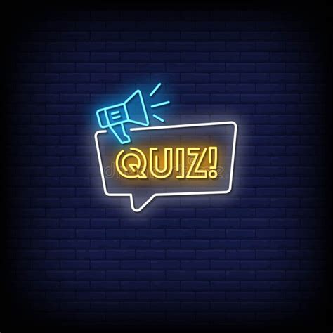 Quiz Neon Signs Style Text Vector Stock Vector Illustration Of Letter