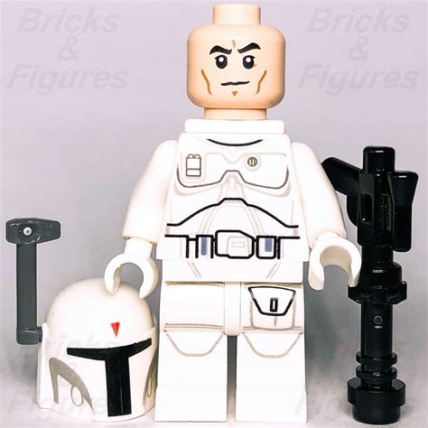 Lego Star Wars Boba Fett Minifigure Prototype Armour White Mandalorian