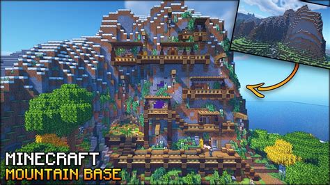 Minecraft Mountain Base With Everything You Need To Survive Youtube