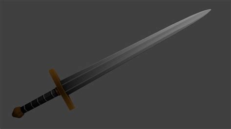 Lowpoly Sword With Hand Painted 3d Model