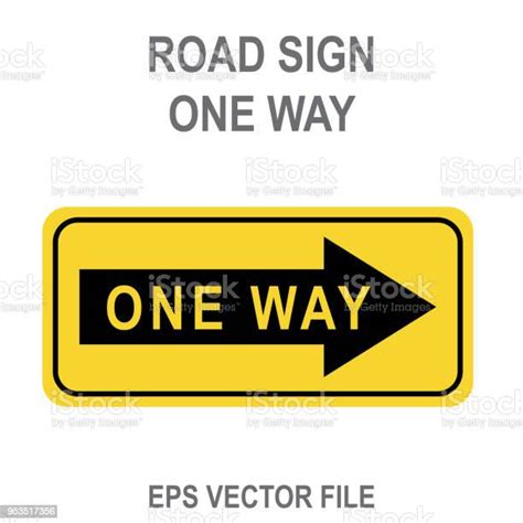 Road Sign One Way Stock Illustration Download Image Now One Way