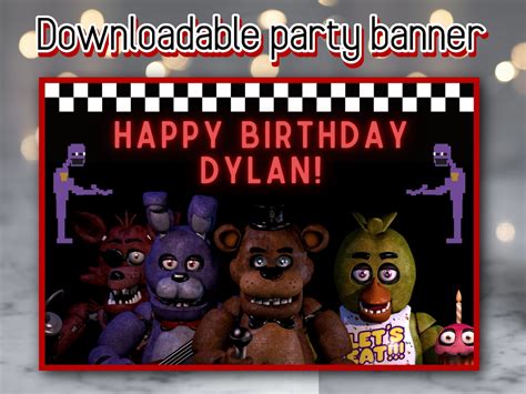 Fnaf Custom Banner Happy Birthday Fnaf Banner Fnaf Etsy