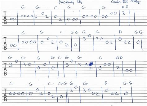 Uncloudy Day (Hymn) Guitar Melody TAB in G Major | Uncloudy day, Guitar ...
