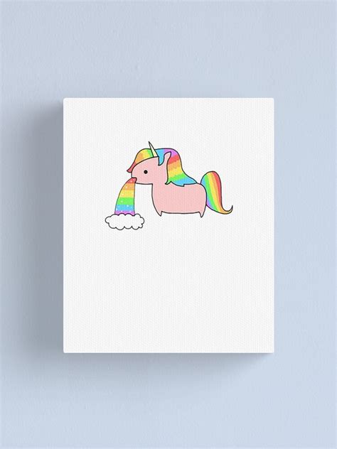Cute Rainbow Unicorn Throwing Up A Rainbow Canvas Print By