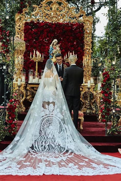 Kourtney Kardashian Wears A Corseted Dolce And Gabbana Dress To Wed
