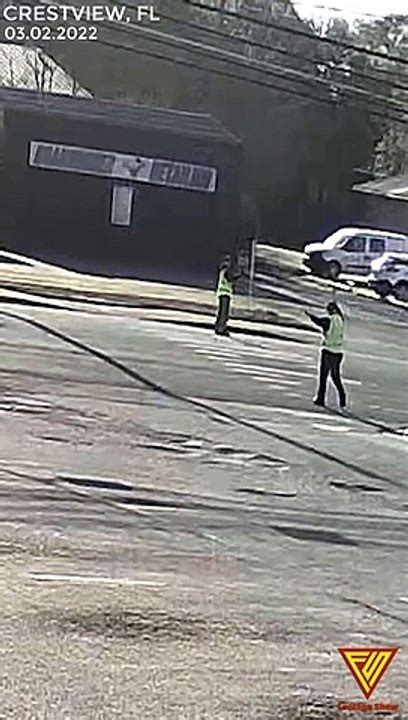 Cross Guard Saves Girl From Speeding Truck CRESTVIEW FL Dashcam