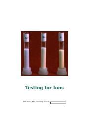 Investigating Ions Plan Docx Testing For Ions Sam Penn Aqa Chemistry A Level Testing For
