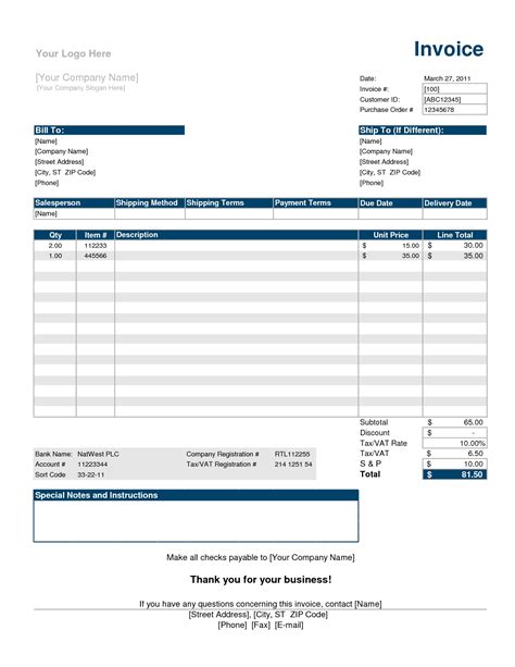 Download Invoice Template Excel Format Png Invoice Template Ideas