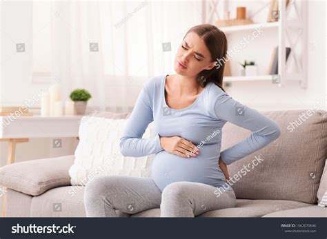 Backache Pregnant Girl Suffering Pain Lower Stock Photo 1562070646