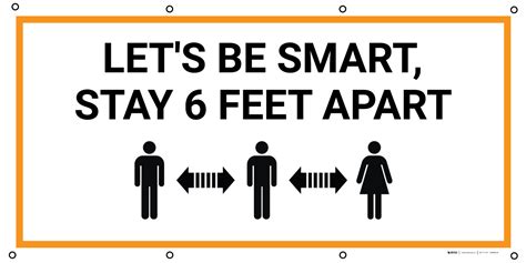 Lets Be Smart Stay 6 Feet Apart With Icon Banner