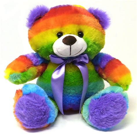 The Noodley Rainbow Teddy Bear Plush Stuffed Animal For Toddlers Boys