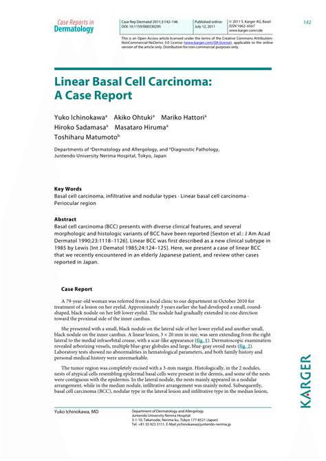 Pdf Linear Basal Cell Carcinoma A Case Report