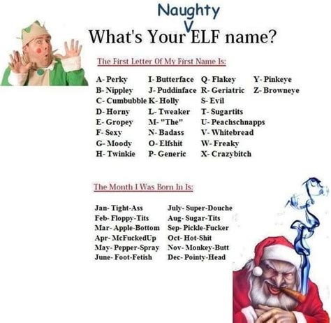 Your Naughty Elf Name Elf Names Naughty Elf Whats Your