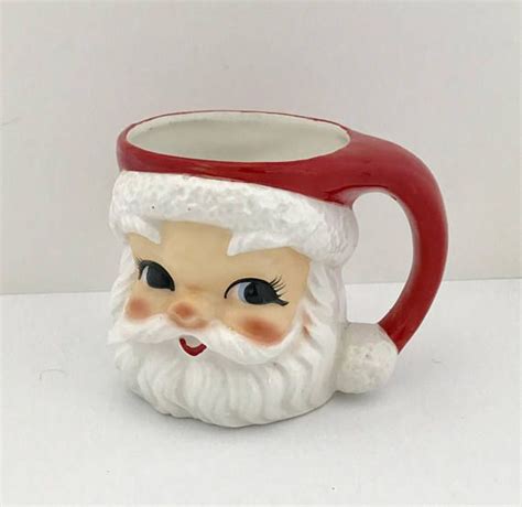 Vintage Santa Mug Ceramic Coffee Mug Christmas T Lefton Etsy