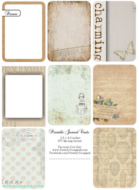 Sweetly Scrapped Freebie Journaling Cards And Transparency Overlays