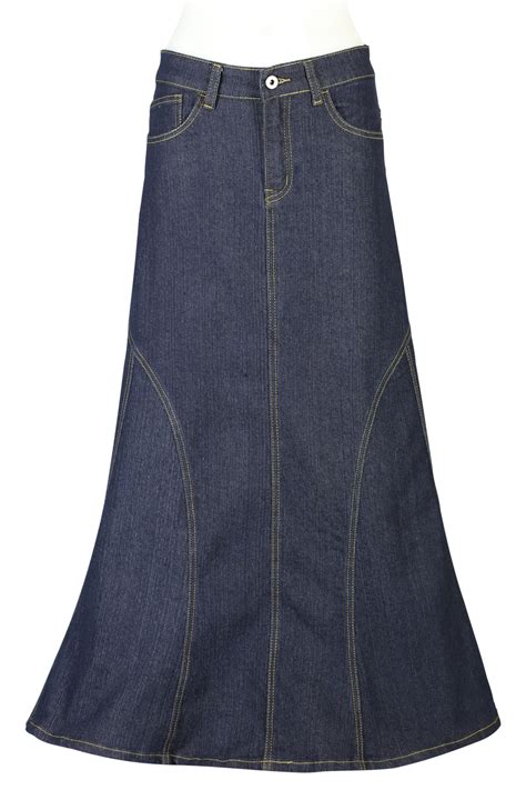 Darling Denim Indigo Modest Skirt Long Jean Skirt Plus