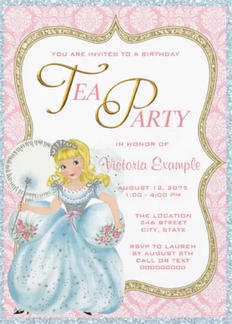 Princess Tea Party Birthday Invitations Artofit