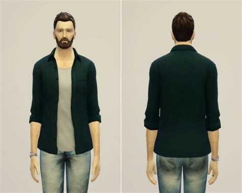 Open Shirt Edit In 12 Solid Colors At Rusty Nail Sims 4 Updates