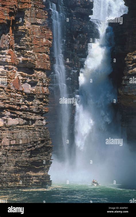 People Driving A Boat To The King George Falls Kimberley Western