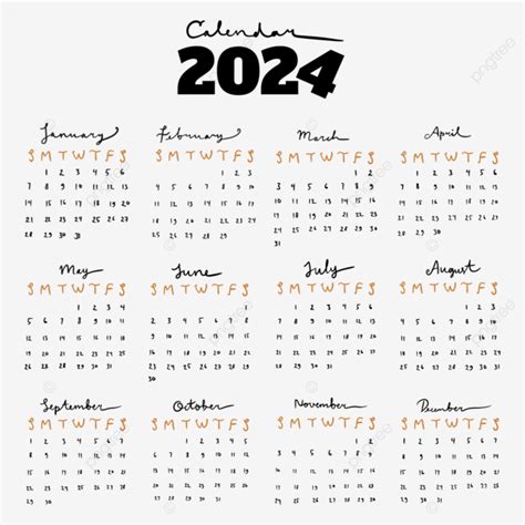 Calendario 2024 Escrito A Mano Png Dibujos Calendario 2024 Calendario