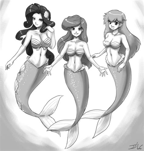 1137395 Safe Artist Johnjoseco Rarity Human Mermaid Ariel