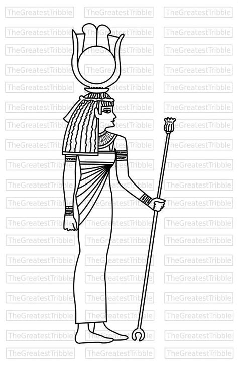 Hathor Egyptian God Clip Art Svg Png  Eps Vector Graphic Etsy Clip Art Egyptian Gods