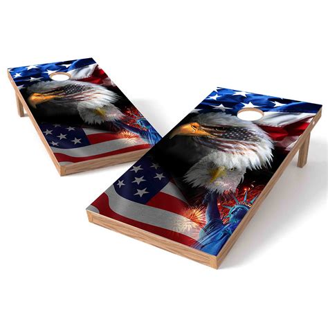 Eagle Flag Freedom Cornhole Board Wrap California Skins