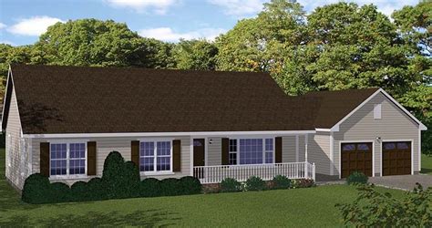 Plan 40689 Single Story Ranch House Plans With Attached Garage Via