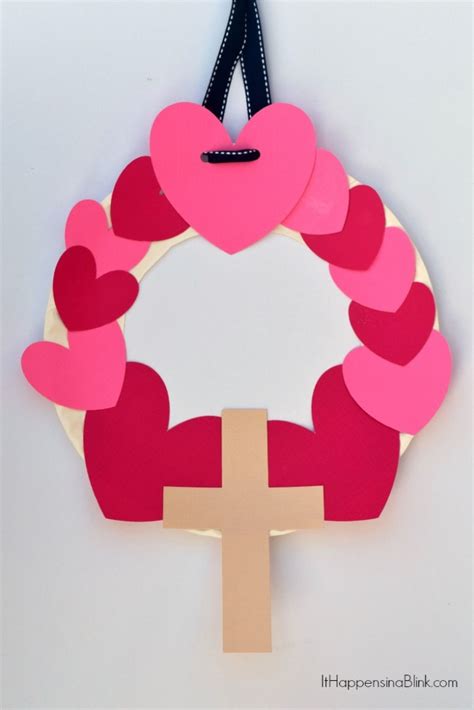 Heart And Cross Valentines Day Wreath
