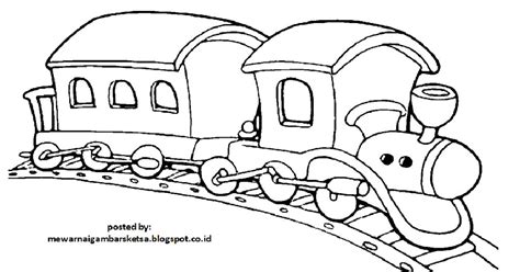 Mewarnai Gambar: Mewarnai Gambar Sketsa Kendaraan Kereta Api 1
