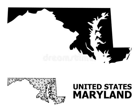 Network Map Of Maryland State Stock Illustration Illustration Of Poly