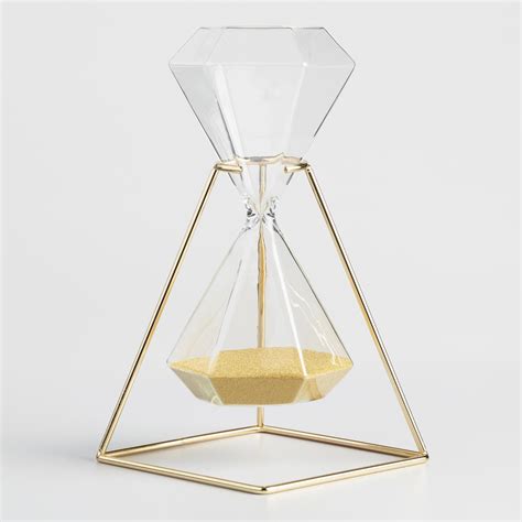 Hexagonal Hourglass With Gold Stand Home Office Accessories Hourglass Decor