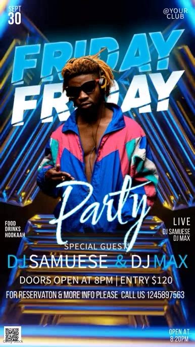 Friday Party Video Template Postermywall