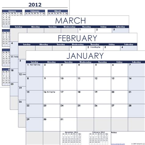 Free Excel Calendar Template Monthly Calendar