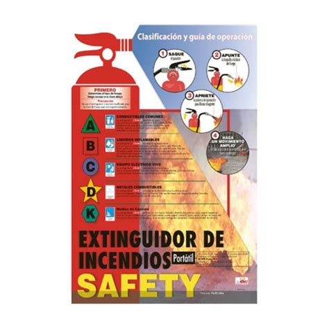 Fire Extinguisher Safety Spanish Poster Sppst003
