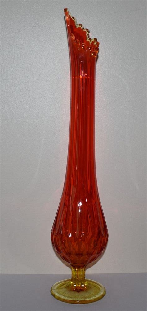 Vintage Amberina Stretch Swung 16 Vase 50s 60s Mcm Etsy In 2023 Vase Swing Vintage