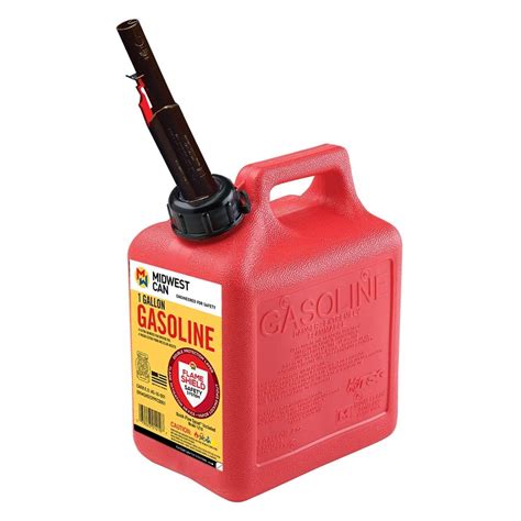 Midwest Can Company 1210 1 Gallon Gas Can Fuel Container Jugs W Spout