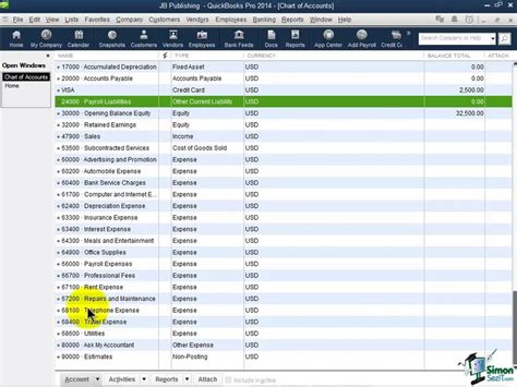 Quickbooks Pro 2014 Tutorial Setting Up The Chart Of Accounts Part 2