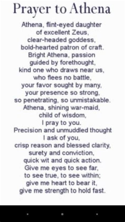 Prayer To Athena Sacred Thoughts Pinterest Prayer